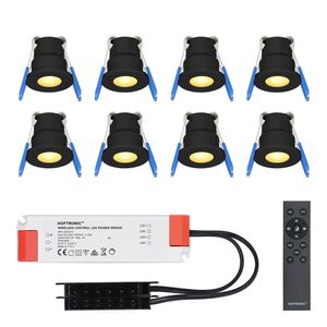 Milano - 8x inbouwspots veranda - Dimbaar LED - Complete set met afstandsbediening - Plug & Play - 12 Volt 3 watt - 2700K 200 lumen - IP65 waterdicht