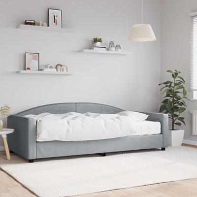 Slaapbank met matras 100x200 cm stof lichtgrijs