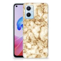 OPPO A96 | OPPO A76 TPU Siliconen Hoesje Marmer Goud - thumbnail