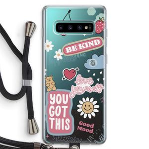 Positivity: Samsung Galaxy S10 Plus Transparant Hoesje met koord