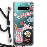 Positivity: Samsung Galaxy S10 Plus Transparant Hoesje met koord