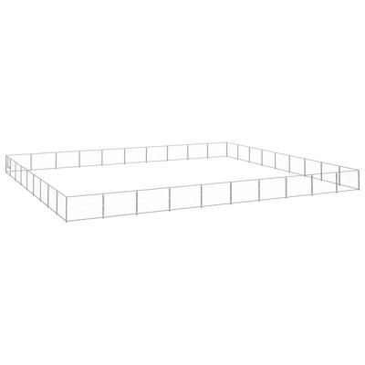 Hondenkennel 90 m² staal zilverkleurig