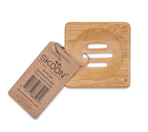 Skoon Bamboe solid bar houder vierkant (1 st)