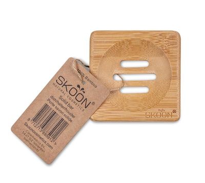 Skoon Bamboe solid bar houder vierkant (1 st)