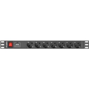 Lanberg PDU-07F-0200-IEC-BK energiedistributie 7 AC-uitgang(en) 1U Zwart