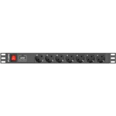 Lanberg PDU-07F-0200-IEC-BK energiedistributie 7 AC-uitgang(en) 1U Zwart