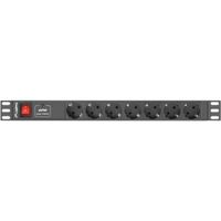Lanberg PDU-07F-0200-IEC-BK energiedistributie 7 AC-uitgang(en) 1U Zwart