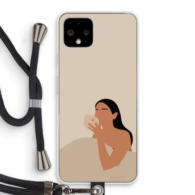 Fresh coffee: Pixel 4 Transparant Hoesje met koord