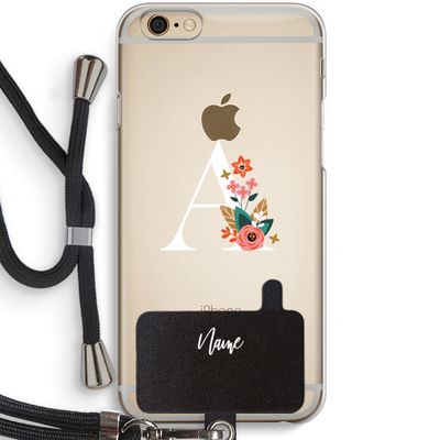 Pink Bouquet: iPhone 6 / 6S Transparant Hoesje met koord