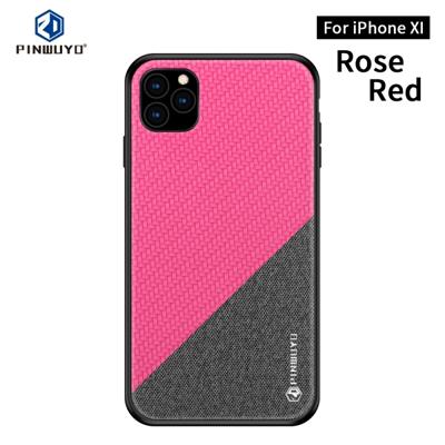 PINWUYO Honors-serie schokbestendige PC + TPU beschermhoes voor iPhone XI 2019 (rood)