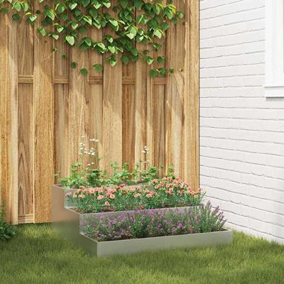 Tuin Bloempot Zilver 90 x 90 x 35 cm Gegalvaniseerd staal