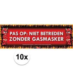 10x Sticky Devil stickers tekst Gasmasker