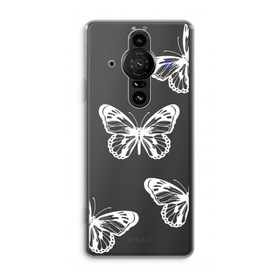 White butterfly: Sony Xperia Pro-I Transparant Hoesje
