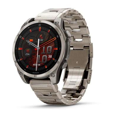 Garmin Fenix 8 3,56 cm (1.4") AMOLED 47 mm Digitaal 454 x 454 Pixels Touchscreen Titanium Wifi GPS