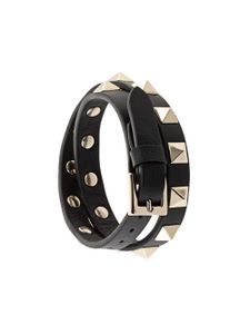 Valentino Garavani bracelet deux tours Rockstud - Noir