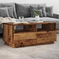Salontafel met LED-verlichting 90x49x40 cm oud houtkleurig