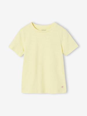 Personaliseerbare gekleurd jongensshirt met korte mouwen lichtgeel Personaliseerbare gekleurd jongensshirt met korte mouwen lichtgeel