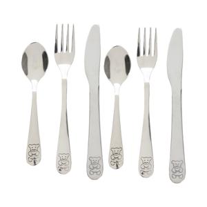 Bestekset met Beer - Cutlery for Kids - 6-delig - zilver - RVS - voor kinderen