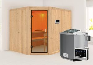 Karibu | Horna Sauna | Biokachel 9 kW Externe Bediening