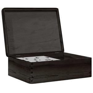 VidaXL Houten kist met deksel 40x30x13 cm massief grenenhout zwart