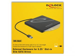 DeLOCK externe behuizing voor 5.25" Slot-in Slim SATA externe behuizing