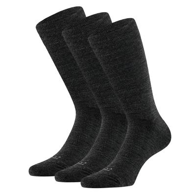 Apollo Merinowollen Sokken Badstof Zool 3-pack Antraciet-39/42