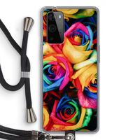 Neon bloemen: OnePlus 9 Pro Transparant Hoesje met koord
