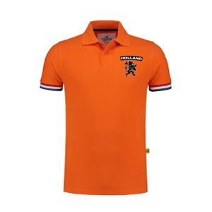 Grote maten Holland fan polo t-shirt oranje luxe kwaliteit met leeuw op borst - 200 grams - heren 4XL  -