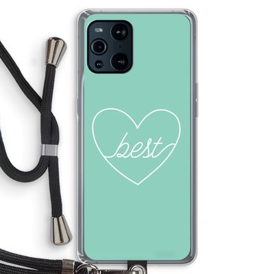 Best heart pastel: Oppo Find X3 Transparant Hoesje met koord