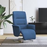 Fauteuil verstelbaar met voetensteun stof blauw