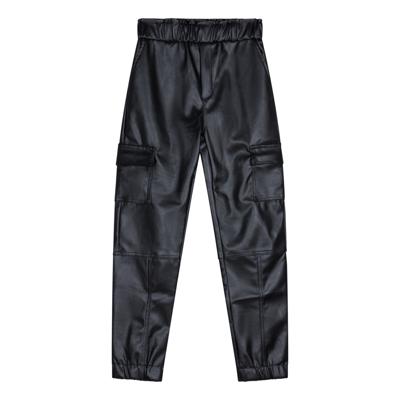 Vegan Leather Cargo Pants Dark Silver