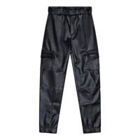 Vegan Leather Cargo Pants Dark Silver