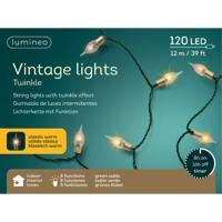 Lumineo Vintage kerstverlichting ? 120 led lampjes - klassiek warm wit ? 11,9 meter ? kunststof