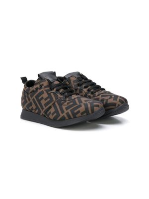 Fendi Kids baskets à motif monogrammé - Noir