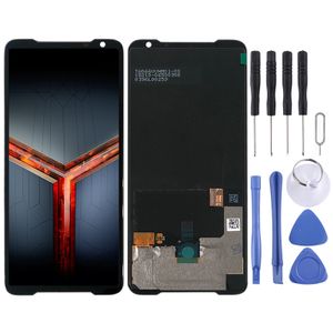 AMOLED-materiaal LCD-scherm en digitizer volledige montage voor ASUS ROG Phone II ZS660KL (zwart)