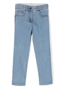 Stella McCartney Kids jean droit à bord monogrammé - Bleu