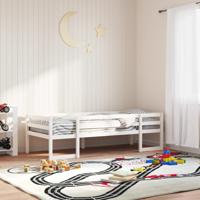 Kinderbedframe massief grenenhout wit 90x190 cm