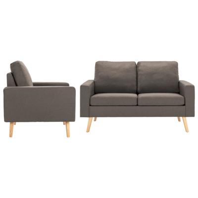 2-delig Bankstel stof taupe
