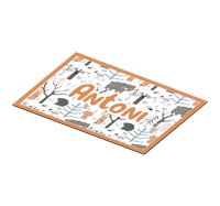 Placemat met naam Scandinavisch bos met dieren