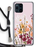 Painted wildflowers: Oppo Find X3 Transparant Hoesje met koord