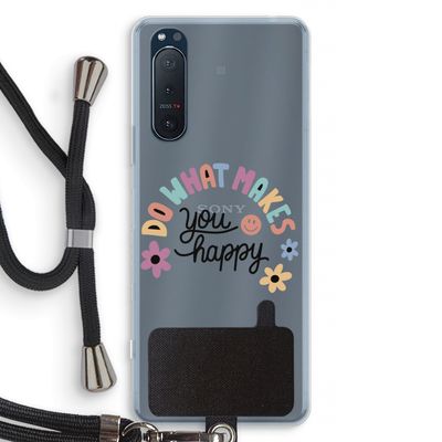 Happy days: Sony Xperia 5 II Transparant Hoesje met koord