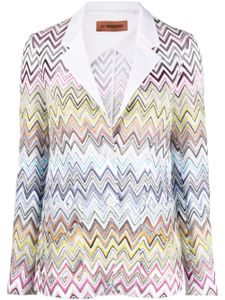 Missoni blazer boutonné à motif zigzag - Bleu