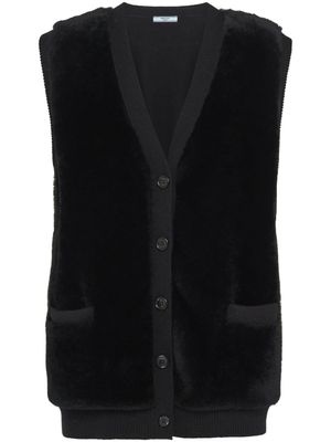 Prada Kasjmier gilet - Zwart