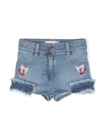 Monnalisa short en jean à logo brodé - Bleu - thumbnail