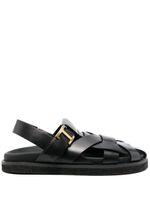Tod's sandales en cuir à brides - Noir