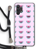 Smiley watermeloenprint: Samsung Galaxy A32 5G Transparant Hoesje met koord