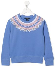 POLO RALPH LAUREN KIDS sweat à logo géométrique imprimé - Bleu