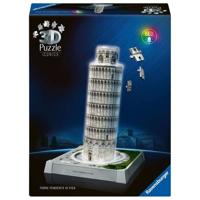 Iconics 3D-puzzel - Verlichte scheve toren van Pisa