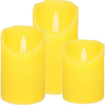 6x gele LED kaarsen / stompkaarsen met bewegende vlam