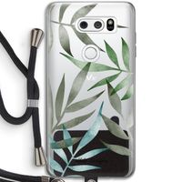 Tropical watercolor leaves: LG V30 Transparant Hoesje met koord Tropical watercolor leaves: LG V30 Transparant Hoesje met koord
